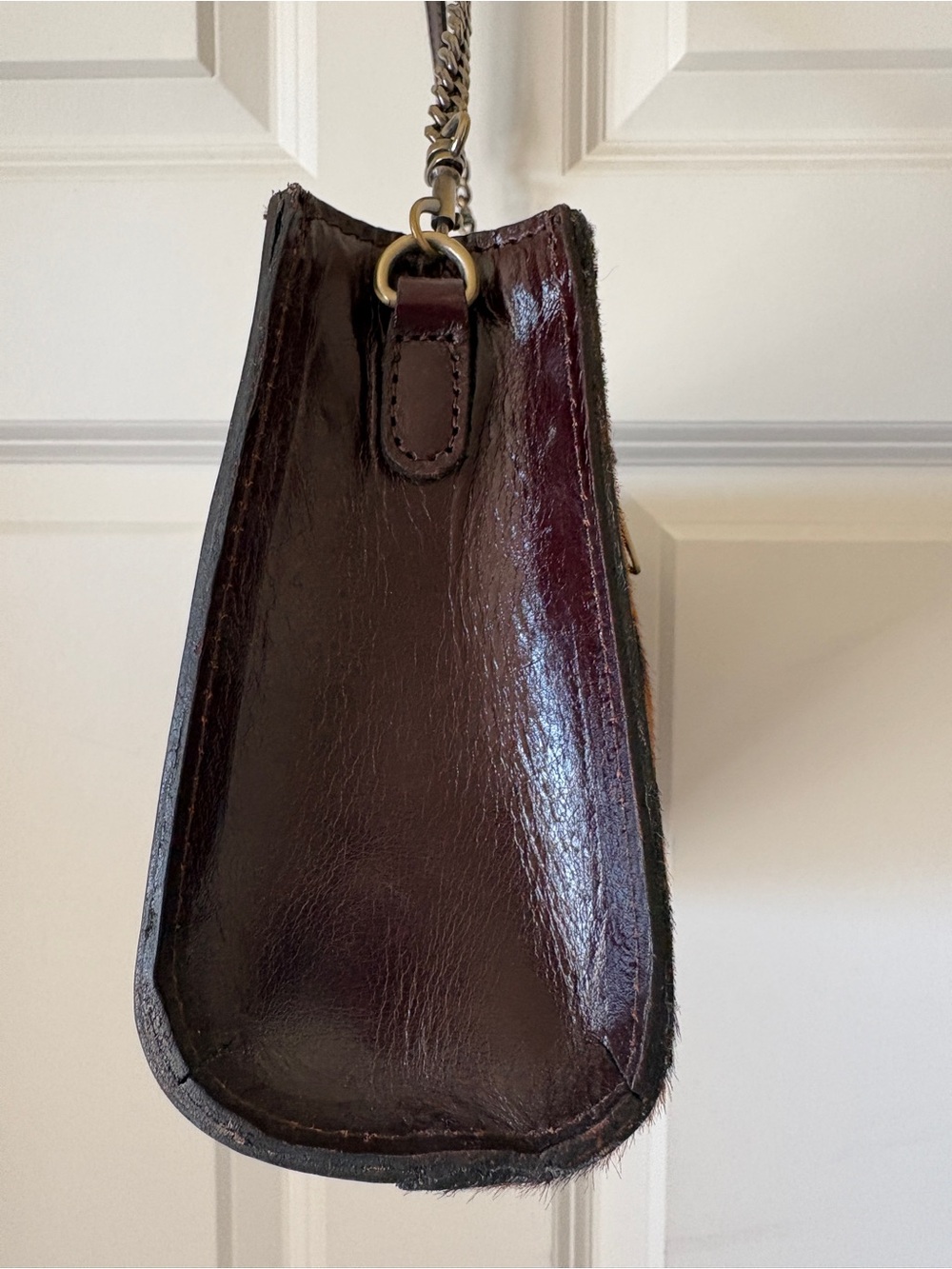 Patricia Nash Leopard Haircalf Shoulder Bag in Brown and Black Leopard Print - Picture 6 of 11